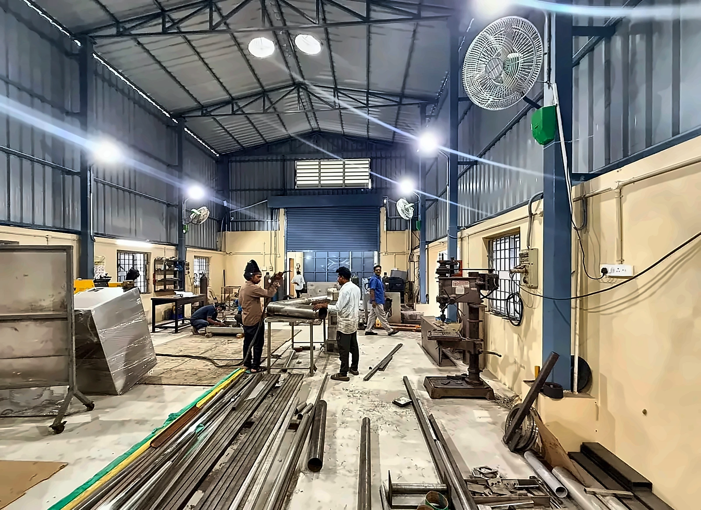 Inside the Rajeswari Engineering Works workshop in Kundrathur