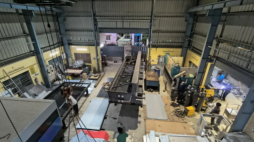 Overhead view of the factory floor